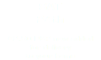 SAT 24th £2.50 P&P now added for delivery to your home